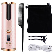 Load image into Gallery viewer, Wireless Automatic Hair Curler Rechargeable Ceramic Curling Iron Hair Waver Auto Rotating Tongs LCD Display Curly Styling Tools
