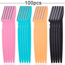 Load image into Gallery viewer, 100Pcs Eyebrow Cutting Knife Blades Shaver Women Face Trimmer Hair Removal Eye Brow Cutters Portable Safety Beauty Makeup Tools
