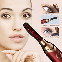 Load image into Gallery viewer, Beauty Makeup Heated Eyelash Curler Rechargeable Long Lasting Natural Curling Portable Pen Quick Heating Eye Lash Ironing Comb
