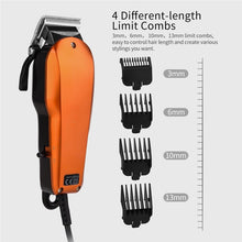 Load image into Gallery viewer, 220-240V Household Trimmer Professional Classic Haircut Corded Clipper For Men Cutting Machine With 4 Attachment Combs (Orange)
