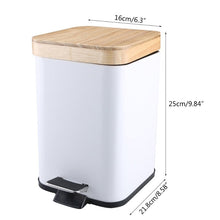 Load image into Gallery viewer, Double Layer Step Trash Can Garbage Rubbish Bin with Bamboo Lid Waste Container Organizer Bathroom Kitchen Office Decoration
