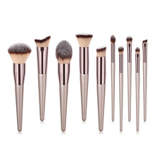 Load image into Gallery viewer, 10pcs Champagne Makeup Brushes Set  Foundation Powder Blush Eyeshadow Concealer Lip Eye Make Up Brush Cosmetics Beauty Tools
