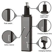 Load image into Gallery viewer, Rechargeable 4in1 Nose Ear Hair Trimmer For Men Electric Beard Stubble Eyebrow Trimmer For Nose Ear Groomer Kit
