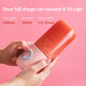 Mini Portable Blender USB Rechargeable 500ml Cup Bottle Electric Juicer Smoothie Kitchen Mixer Orange Machine Juice Extractor