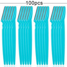 Load image into Gallery viewer, 100Pcs Eyebrow Blade Woman Face Shaver Eye Brow Trimmer Blades Cutting Safety Hair Removal Cutter Portable Makeup Beauty Tools
