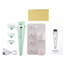 Load image into Gallery viewer, 4 In 1 Electric Facial Cleansing Brush Waterproof Roller Massager Deep Cleansing Brush Blackhead Pore Cleaner
