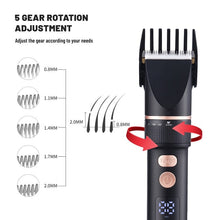 Load image into Gallery viewer, Electric Hair Clipper Usb Hair Trimmer Titanium Ceramic Blade Men Kids Cordless Hair Cutting Barber Machine Lcd Display
