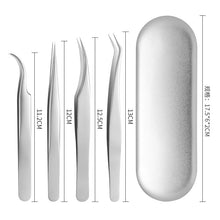 Load image into Gallery viewer, 4PCS Lash Tweezers Set False Eyelash Extension Clip Pliers Eyebrow Tweezers For Hair Nail Art Soldering Lash Tongs Makeup Tools
