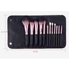 Load image into Gallery viewer, 12pcs Hight Quality Makeup Brushes Set  Foundation Blending Face Powder Blush Eye Shadow Make Up Brush with Leather Bag
