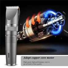 Load image into Gallery viewer, Professional Haircut Machine Electric Clippers Adjustable Electric Shave Titanium Ceramic Blade Hair Clipper Low Noise
