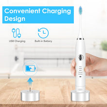 Load image into Gallery viewer, 2 Heads Sonic Electric Toothbrush Teeth Clean Tool Soft Hair Tartar Plaque Calculus Remover Oral Hygiene Care Battery Power
