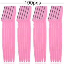 Load image into Gallery viewer, 100Pcs Eyebrow Blade Woman Face Shaver Eye Brow Trimmer Blades Cutting Safety Hair Removal Cutter Portable Makeup Beauty Tools
