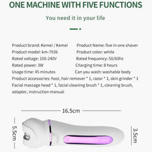 Load image into Gallery viewer, Women Electric Epilator Face Female Shaver Facial &amp; Body Hair Removal Lady Leg Shaving Machine Rechargeable 5in1 Set
