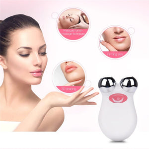 EMS Face Lifting Microcurrent Roller Massager Portable Anti Wrinkle Facial Skin Tightening Slimming Machine Cellulite Massage