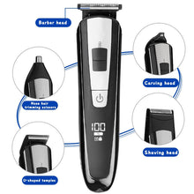 Load image into Gallery viewer, 5 In 1 Rechargeable Electric Hair Clippers For Men Beard Nose Ear Trimmer Digital Display Haircut Machine Barber Shaver Cutting
