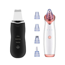 Load image into Gallery viewer, Ultrasonic Skin Scrubber Facial Cleaning Peeling Shovel Lifting Machine + Electric Vacuum Suction Cleaner Face Cleaning Blackhead Removal
