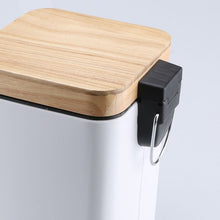 Load image into Gallery viewer, Double Layer Step Trash Can Garbage Rubbish Bin with Bamboo Lid Waste Container Organizer Bathroom Kitchen Office Decoration
