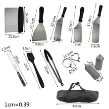 Load image into Gallery viewer, Portable Barbecue Tool Set with Storage Bags Complete Grill Utensils Kit Metal Spatulas Scraper Egg Rings for Friends
