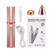 Load image into Gallery viewer, 2 In 1 Electric Eyebrow Trimmer Makeup Painless Eye Brow Epilator Mini Shaver Razors Women Portable Facial Body Hair Remover
