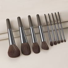 Load image into Gallery viewer, Long Brushed Aluminum Tube 9pcs Makeup Brushes Set Professional Cosmetic Eyeshadow Loose Powder Blush Smudge
