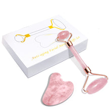 Load image into Gallery viewer, GuaSha Massage Roller Scraper Natural Rose Quartz Face Lifting Body Massager Gouache Relaxation Anti Wrinkle Beauty Tool

