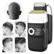 Load image into Gallery viewer, 2 In 1 Powerful Electirc Shaver + Hair Clipper For Men Portable Beard Trimmer Haircut Machine Rechargeable Razor Led Display (Black)
