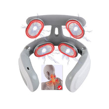 Load image into Gallery viewer, Smart Electric Neck Back Pulse Massager 4 Heads Floating Heating Kneading TENS Pain Relief Relaxation English Voice Massager
