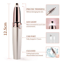 Load image into Gallery viewer, Rechargeable Electric Eyebrow Trimmer For Eyebrows  Women's Shaver Razors Portable Cosmetics Facial Hair Remover Makeup Tools
