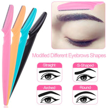 Load image into Gallery viewer, 100PCS Eyebrow Shaper Portable Shaver Eye Brow Trimmer Shaping Scissors Cutter Woman Face Blade Shaper Hair Remover Makeup Tool
