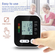 Load image into Gallery viewer, Automatic Digital Wrist Blood Pressure Monitor Sphygmomanometer Tonometer Tensiometer Heart Rate Pulse Meter BP Monitor
