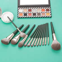 Load image into Gallery viewer, 14pcs Green Makeup Brushes Set Beauty Foundation Powder Blush Sculpting Brush Eyeshadow Blooming Nasal Cosmetic
