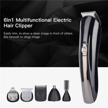 Load image into Gallery viewer, Professional Electric Cordless Hair Clipper Rechargeable Shaver Eyebrow Shaving Trimer Beard Cutting Sets For Nose Ear Hair Male
