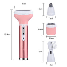 Load image into Gallery viewer, 4 In 1 Rechargeable Lady Shaver Razor Eyebrow Trimmer Body Underarm Groomer Electric Epilator Hair Removal Bikini Shaving
