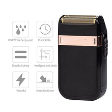 Load image into Gallery viewer, Portable Man's Electric Shaver Rechargeable Razor Foil Shaver Beard Trimmer Face Care Shaving Machine For Men (Black)
