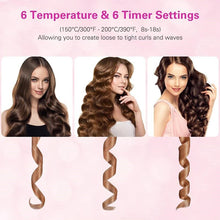 Load image into Gallery viewer, Wireless Automatic Hair Curler Rechargeable Ceramic Curling Iron Hair Waver Auto Rotating Tongs LCD Display Curly Styling Tools
