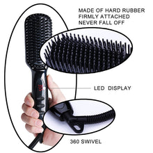 Load image into Gallery viewer, Pro Hair Straightener Hot Comb LCD Heating Electric Male Brush Straighten Hair Style Anti Static Ceramic Ionic Hair Brush For Men
