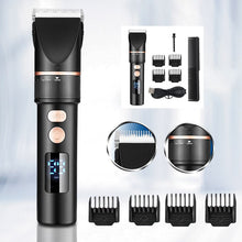 Load image into Gallery viewer, Portable Electric Hair Clipper Rechargeable Trimmer Titanium Ceramic Blade Salon Men Hair Cutting Barber Machine LCD Display
