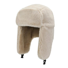 Load image into Gallery viewer, Fashion Women Winter Warm Faux Fur Bomber Hats Black White Solid Color Thicken Earflap Caps Autumn Winter Ear Protect Ski Hat
