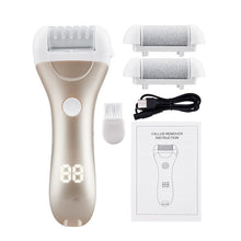 Load image into Gallery viewer, LED  Display Electric Pedicure Foot Grinder Callus Remover Heel Dead Skin Removal Rechargeable Foot Care Tool Files Machine (Gold)
