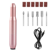 Load image into Gallery viewer, USB Electric Nail File Nail Sander Professional Nails Manicure Machine Manicure Pedicure Kit for Salon and Home Nail Art Tools
