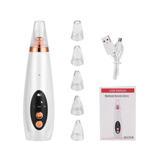 Load image into Gallery viewer, 6 In 1 Electric Facial Blackhead Remover Vacuum Suction Cleaning Skin Care Pore Acne Removal Facial Diamond Cleanser Machine (white)
