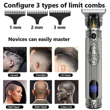 Load image into Gallery viewer, Barber Shop Oil Head 0mm Electric Hair Trimmer Professional Haircut Shaver Carving Hair Beard Machine Styling Tool
