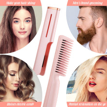 Load image into Gallery viewer, 2 In 1 Hair Straightener Fast Heat Hairdressing Comb Wave Curling Styling Tools Portable Multifunctional Hair Iron Hair Brush
