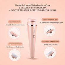 Load image into Gallery viewer, 4 In 1 Electric Facial Cleansing Brush Waterproof Roller Massager Deep Cleansing Brush Blackhead Pore Cleaner
