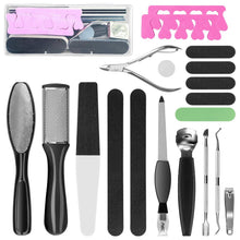 Load image into Gallery viewer, Pedicure Kit 20 in 1 Black Stainless Steel Professional Pedicure Tools Set Foot Rasp Peel Callus Dead Skin Remover Foot Care
