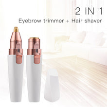 Load image into Gallery viewer, 2 In 1 Electric Eyebrow Trimmer Female Women Epilator Eye Brow Lip Hair Removal Mini Painless Face Whole Body Shaver
