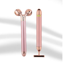 Load image into Gallery viewer, 24k Gold Energy Beauty Bar Facial Face Massager 3D Roller Electric Sonic Energy &amp; T Shape Arm Eye Nose Head Massager Face Lift
