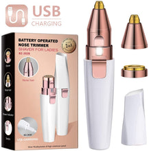 Load image into Gallery viewer, 2 in 1 Electric Eyebrow Trimmer Painless Eye Brow Epilator For Women Makeup Mini Razors Portable Facial Hair Removal Shaver
