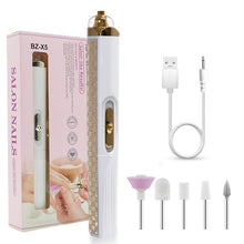Load image into Gallery viewer, USB Professional Electric Pen-Shape Nail Grinder Machine 5 IN 1 LED Nail Art Drill Set File Nail Pedicure Drill Nails Apparatus
