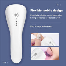 Load image into Gallery viewer, 2 In 1 Mini Nail Eyelash Dryer 3 UV LED Lamp Timer Auto Sensor For Drying Gel Polish Rechargeable Quick-drying Nail Art Lamp
